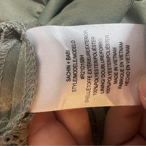 BHLDN Sachin + Babi Corset Style Satin Ruffle
Hem Dress Size 6 Green - Picture 5 of 6